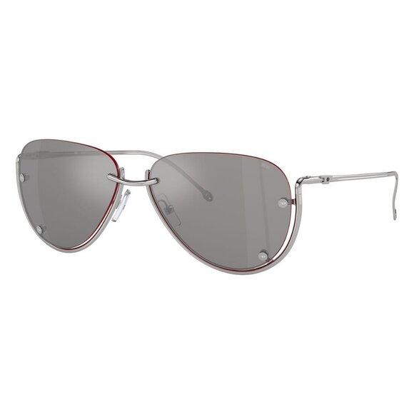 New DIESEL Silver Semi Rimless Aviator DL1003 103/6G Sunglasses Women - Picture 1 of 6